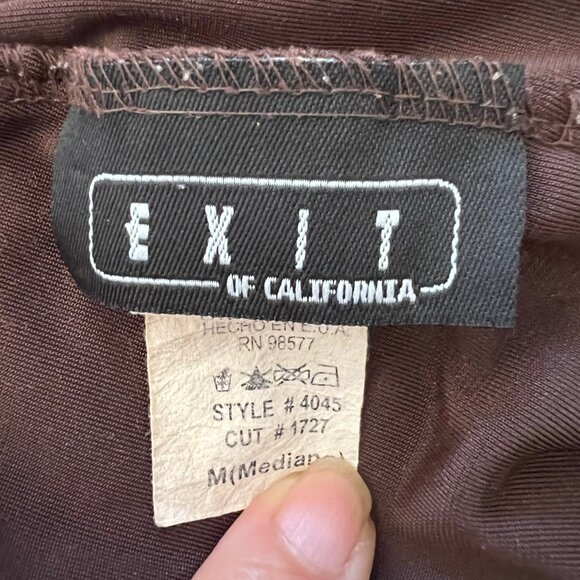 Exit of California Women's Size M Stretch Dark Brown Velvet Side Slit Maxi Skirt - Picture 7 of 8